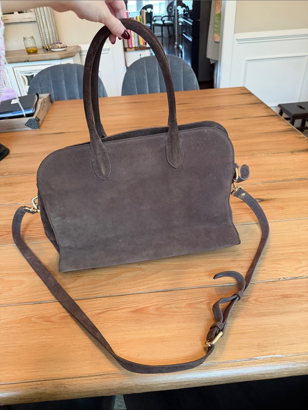 Claudia Firenze Suede Tote Satchel Bag - Women Bags